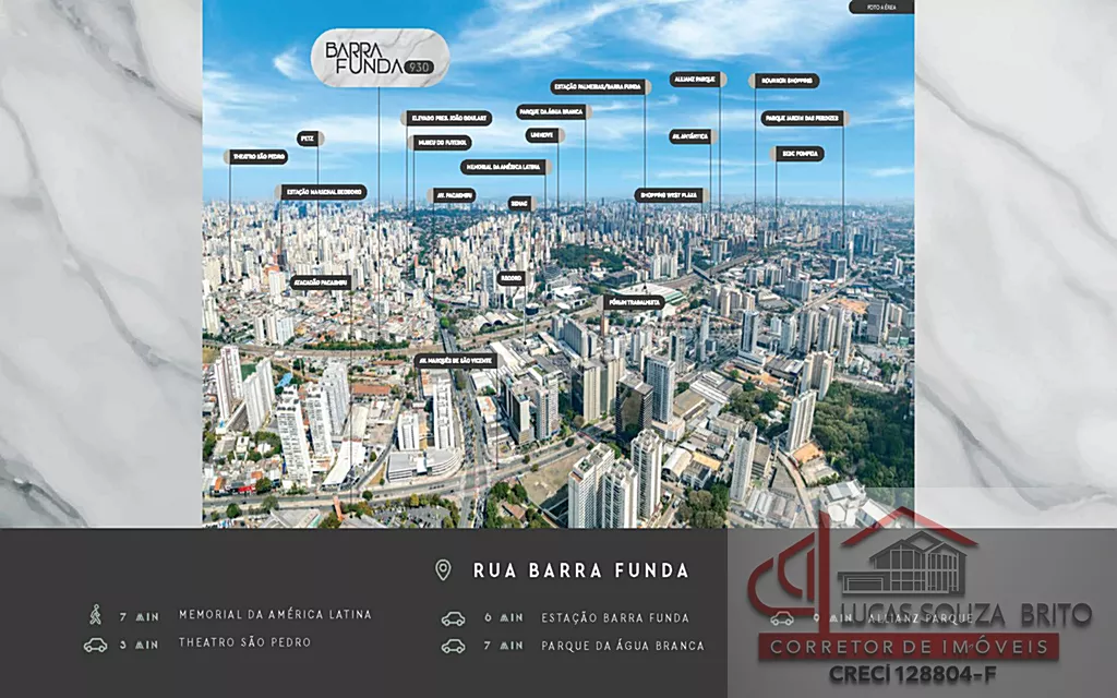 Vista aérea da região da Barra Funda